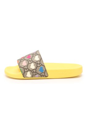 Детский шлепанцы GUCCI желтого цвета по цене 13300 руб., арт. 501069/HYT00 | Фото 2 Детский шлепанцы GUCCI желтого цвета, арт. 501069/HYT00 | Фото 2