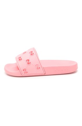 Детские шлепанцы GUCCI розового цвета по цене 14950 руб., арт. 603877/JDR00 | Фото 2 Детские шлепанцы GUCCI розового цвета, арт. 603877/JDR00 | Фото 2