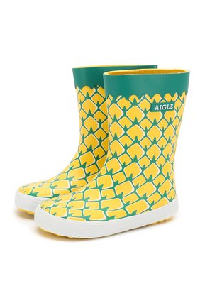 Детские сапоги резиновые AIGLE желтого цвета по цене 2860 руб., арт. 382561/BABY FLAC FUN | Фото 1 Детские сапоги резиновые AIGLE желтого цвета, арт. 382561/BABY FLAC FUN | Фото 1