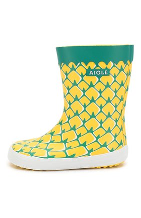 Детские сапоги резиновые AIGLE желтого цвета по цене 2860 руб., арт. 382561/BABY FLAC FUN | Фото 2 Детские сапоги резиновые AIGLE желтого цвета, арт. 382561/BABY FLAC FUN | Фото 2