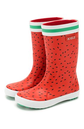 Детские сапоги резиновые AIGLE красного цвета по цене 3365 руб., арт. 382652/L0LLY P0P FUN | Фото 1 Детские сапоги резиновые AIGLE красного цвета, арт. 382652/L0LLY P0P FUN | Фото 1