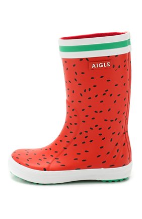 Детские сапоги резиновые AIGLE красного цвета по цене 3365 руб., арт. 382652/L0LLY P0P FUN | Фото 2 Детские сапоги резиновые AIGLE красного цвета, арт. 382652/L0LLY P0P FUN | Фото 2
