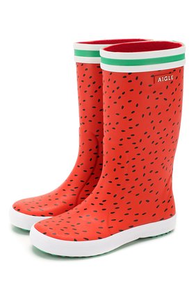 Детские сапоги резиновые AIGLE красного цвета по цене 3365 руб., арт. 382653/L0LLY P0P FUN | Фото 1 Детские сапоги резиновые AIGLE красного цвета, арт. 382653/L0LLY P0P FUN | Фото 1