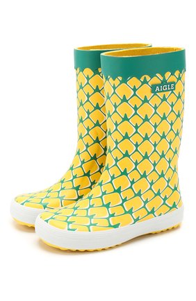 Детские сапоги резиновые AIGLE желтого цвета по цене 3365 руб., арт. 382662/L0LLY P0P FUN | Фото 1 Детские сапоги резиновые AIGLE желтого цвета, арт. 382662/L0LLY P0P FUN | Фото 1