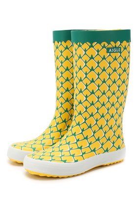 Детские сапоги резиновые AIGLE желтого цвета по цене 3365 руб., арт. 382663/L0LLY P0P FUN | Фото 1 Детские сапоги резиновые AIGLE желтого цвета, арт. 382663/L0LLY P0P FUN | Фото 1