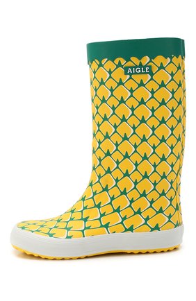 Детские сапоги резиновые AIGLE желтого цвета по цене 3365 руб., арт. 382663/L0LLY P0P FUN | Фото 2 Детские сапоги резиновые AIGLE желтого цвета, арт. 382663/L0LLY P0P FUN | Фото 2