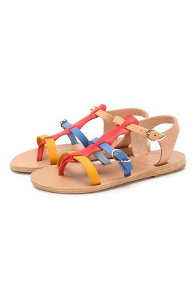 Детские кожаные босоножки ANCIENT GREEK SANDALS разноцветного цвета по цене 16250 руб., арт. GRACE KELLY/BRIGHT MIX | Фото 1 Детские кожаные босоножки ANCIENT GREEK SANDALS разноцветного цвета, арт. GRACE KELLY/BRIGHT MIX | Фото 1 (Материал внешний: Кожа)