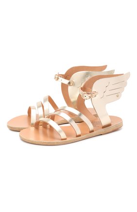 Детские кожаные босоножки ANCIENT GREEK SANDALS золотого цвета по цене 11500 руб., арт. IKARIA/PLATINUM | Фото 1 Детские кожаные босоножки ANCIENT GREEK SANDALS золотого цвета, арт. IKARIA/PLATINUM | Фото 1