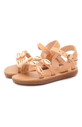 Детские кожаные босоножки ANCIENT GREEK SANDALS бежевого цвета по цене 10750 руб., арт. LITTLE AFR0DITI SHELLS/NATURAL | Фото 1 Детские кожаные босоножки ANCIENT GREEK SANDALS бежевого цвета, арт. LITTLE AFR0DITI SHELLS/NATURAL | Фото 1