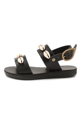 Детские кожаные босоножки ANCIENT GREEK SANDALS черного цвета по цене 13100 руб., арт. LITTLE CLI0 SHELLS/BLACK | Фото 2 Детские кожаные босоножки ANCIENT GREEK SANDALS черного цвета, арт. LITTLE CLI0 SHELLS/BLACK | Фото 2 (Материал внутренний: Натуральная кожа; Материал внешний: Кожа)