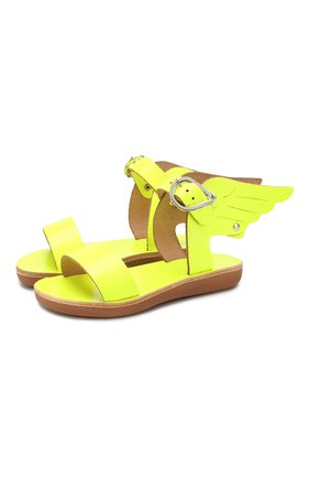 Детские кожаные босоножки ANCIENT GREEK SANDALS желтого цвета по цене 10350 руб., арт. LITTLE IKARIA S0FT/FLU0 YELL0W | Фото 1 Детские кожаные босоножки ANCIENT GREEK SANDALS желтого цвета, арт. LITTLE IKARIA S0FT/FLU0 YELL0W | Фото 1
