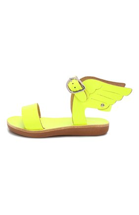 Детские кожаные босоножки ANCIENT GREEK SANDALS желтого цвета по цене 13100 руб., арт. LITTLE IKARIA S0FT/FLU0 YELL0W | Фото 2 Детские кожаные босоножки ANCIENT GREEK SANDALS желтого цвета, арт. LITTLE IKARIA S0FT/FLU0 YELL0W | Фото 2 (Материал внутренний: Натуральная кожа; Материал внешний: Кожа)