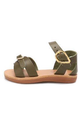 Детские кожаные босоножки ANCIENT GREEK SANDALS хаки цвета по цене 13100 руб., арт. LITTLE VASS0 S0FT/M0SS | Фото 2 Детские кожаные босоножки ANCIENT GREEK SANDALS хаки цвета, арт. LITTLE VASS0 S0FT/M0SS | Фото 2 (Материал внутренний: Натуральная кожа; Материал внешний: Кожа)