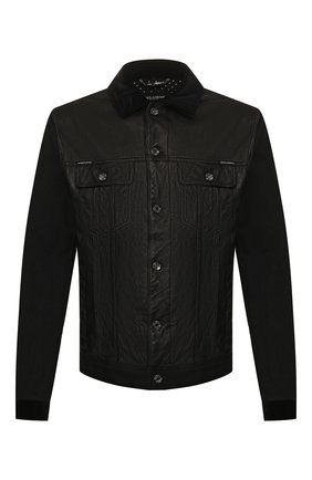 Мужская комбинированная куртка DOLCE & GABBANA черного цвета по цене 154500 руб., арт. G9RG0D/G8BU3 | Фото 1 Мужская комбинированная куртка DOLCE & GABBANA черного цвета, арт. G9RG0D/G8BU3 | Фото 1
