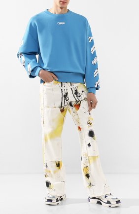 Мужской хлопковый свитшот OFF-WHITE голубого цвета по цене 36500 руб., арт. 0MBA035S20E300033088 | Фото 2 Мужской хлопковый свитшот OFF-WHITE голубого цвета, арт. 0MBA035S20E300033088 | Фото 2