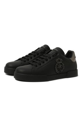 Мужские кожаные кеды portofino DOLCE & GABBANA черного цвета по цене 47750 руб., арт. CS1761/AH164 | Фото 1 Мужские кожаные кеды portofino DOLCE & GABBANA черного цвета, арт. CS1761/AH164 | Фото 1