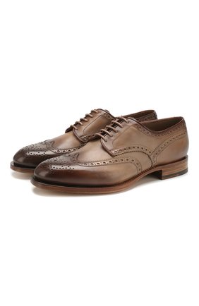 Мужской кожаные дерби SANTONI бежевого цвета по цене 63850 руб., арт. MCC015761PC4NGTHE49 | Фото 1 Мужской кожаные дерби SANTONI бежевого цвета, арт. MCC015761PC4NGTHE49 | Фото 1