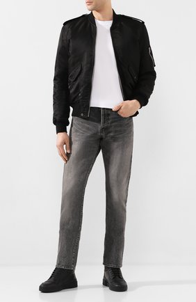 Мужские кожаные кеды SAINT LAURENT черного цвета по цене 51800 руб., арт. 605908/1JZ50 | Фото 2 Мужские кожаные кеды SAINT LAURENT черного цвета, арт. 605908/1JZ50 | Фото 2