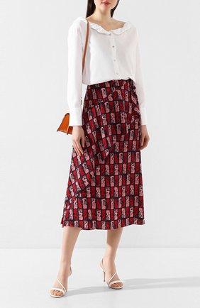 Женская хлопковая рубашка KENZO белого цвета по цене 29450 руб., арт. FA52CH0185AP | Фото 2 Женская хлопковая рубашка KENZO белого цвета, арт. FA52CH0185AP | Фото 2