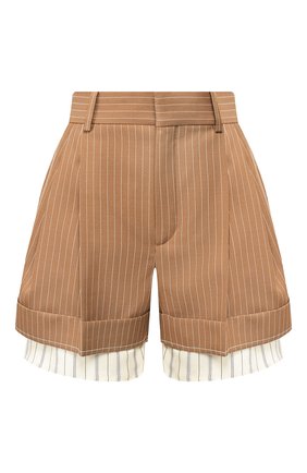 Женские шерстяные шорты CHLOÉ коричневого цвета по цене 74500 руб., арт. CHC20USH11063 | Фото 1 Женские шерстяные шорты CHLOÉ коричневого цвета, арт. CHC20USH11063 | Фото 1