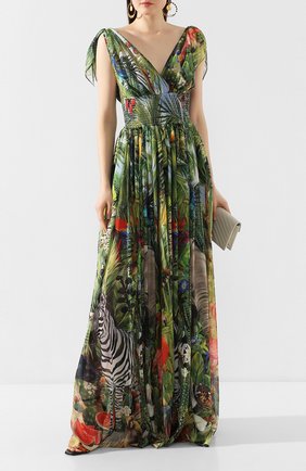 Женское шелковое платье DOLCE & GABBANA зеленого цвета по цене 259500 руб., арт. F6J1PT/FI1U0 | Фото 2 Женское шелковое платье DOLCE & GABBANA зеленого цвета, арт. F6J1PT/FI1U0 | Фото 2