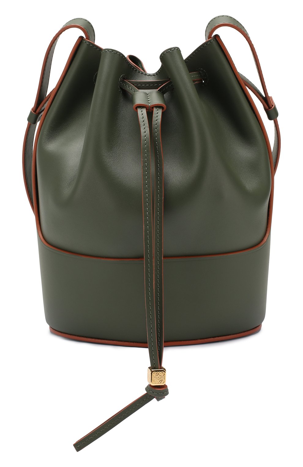 Женская сумка balloon small LOEWE хаки цвета, арт. 326.75AC31 | Фото 1 (Сумки-технические: Сумки через плечо; Материал: Натуральная кожа; Ремень/цепочка: На ремешке; Размер: small)