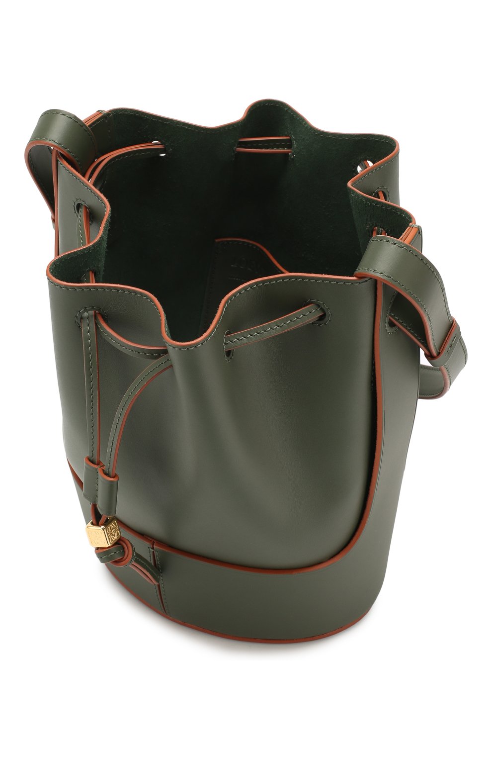 Женская сумка balloon small LOEWE хаки цвета по цене 165500 руб., арт. 326.75AC31 | Фото 4 Женская сумка balloon small LOEWE хаки цвета, арт. 326.75AC31 | Фото 4 (Сумки-технические: Сумки через плечо; Материал: Натуральная кожа; Ремень/цепочка: На ремешке; Размер: small)
