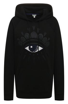 Женская хлопковое худи KENZO черного цвета по цене 32500 руб., арт. FA52SW7724XM | Фото 1 Женская хлопковое худи KENZO черного цвета, арт. FA52SW7724XM | Фото 1