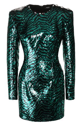 Женское платье с пайетками BALMAIN зеленого цвета по цене 221500 руб., арт. TF06200/X381 | Фото 1 Женское платье с пайетками BALMAIN зеленого цвета, арт. TF06200/X381 | Фото 1