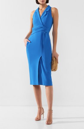 Женское платье ROLAND MOURET синего цвета по цене 139500 руб., арт. SS20/S0902/F2241 | Фото 2 Женское платье ROLAND MOURET синего цвета, арт. SS20/S0902/F2241 | Фото 2