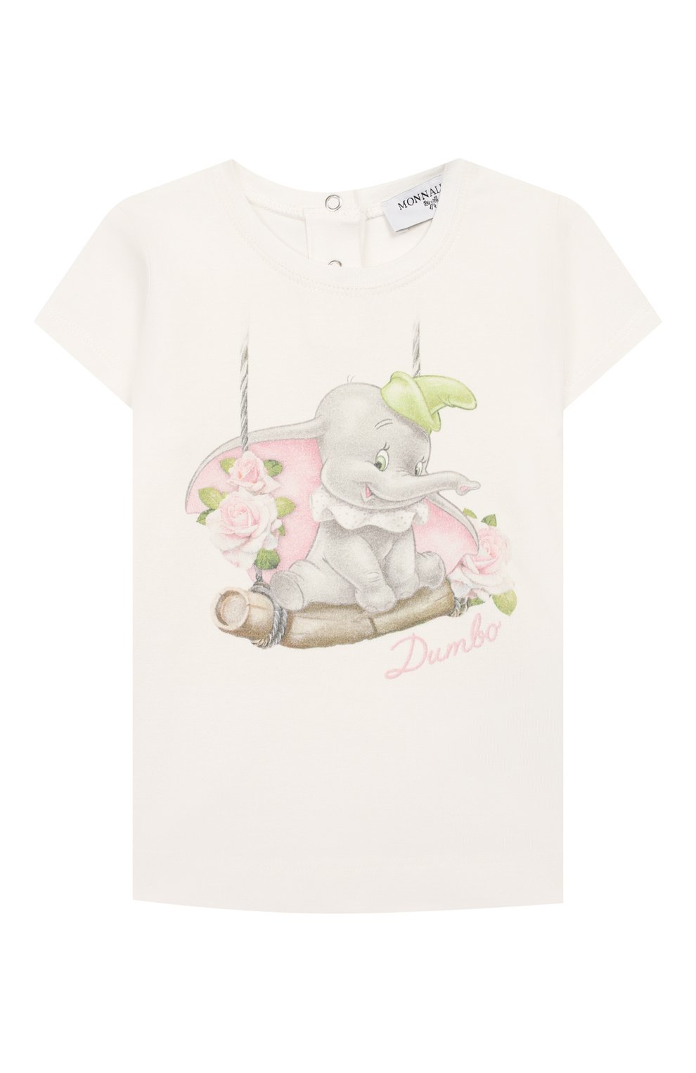 Детский хлопковая футболка MONNALISA белого цвета, арт. 395608SC | Фото 1 (Ростовка одежда: 12 мес | 80 см, 18 мес | 86 см, 3 года | 98 см, 24 мес | 92 см)