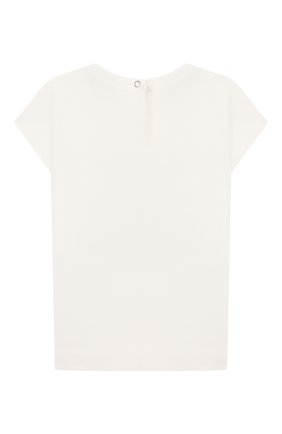 Детский хлопковая футболка MONNALISA белого цвета, арт. 395608SC | Фото 2 (Ростовка одежда: 12 мес | 80 см, 18 мес | 86 см, 3 года | 98 см, 24 мес | 92 см)