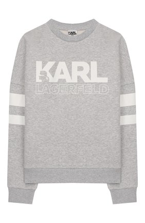 Детский хлопковый свитшот KARL LAGERFELD KIDS серого цвета по цене 8000 руб., арт. Z25237 | Фото 1 Детский хлопковый свитшот KARL LAGERFELD KIDS серого цвета, арт. Z25237 | Фото 1