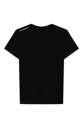 Детская хлопковая футболка KARL LAGERFELD KIDS черного цвета по цене 5140 руб., арт. Z25225 | Фото 2 Детская хлопковая футболка KARL LAGERFELD KIDS черного цвета, арт. Z25225 | Фото 2