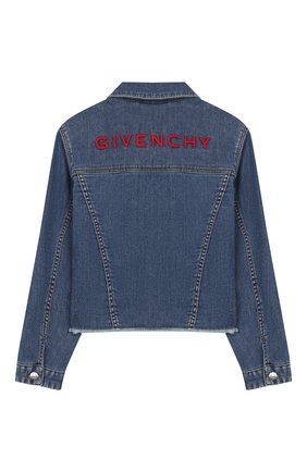 Детская джинсовая куртка GIVENCHY синего цвета по цене 27300 руб., арт. H16059 | Фото 2 Детская джинсовая куртка GIVENCHY синего цвета, арт. H16059 | Фото 2