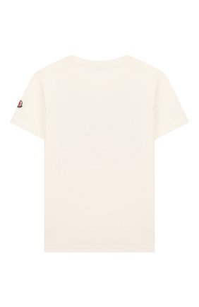 Детская хлопковая футболка MONCLER белого цвета по цене 8585 руб., арт. F1-954-8C719-20-83907/12-14A | Фото 2 Детская хлопковая футболка MONCLER белого цвета, арт. F1-954-8C719-20-83907/12-14A | Фото 2