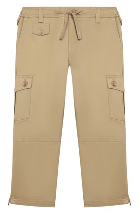 Детские хлопковые брюки DOLCE & GABBANA бежевого цвета по цене 19800 руб., арт. L43P26/FUFJR/8-14 | Фото 1 Детские хлопковые брюки DOLCE & GABBANA бежевого цвета, арт. L43P26/FUFJR/8-14 | Фото 1