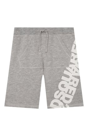 Детские хлопковые шорты DSQUARED2 светло-серого цвета по цене 9925 руб., арт. DQ0432-D00MU | Фото 1 Детские хлопковые шорты DSQUARED2 светло-серого цвета, арт. DQ0432-D00MU | Фото 1