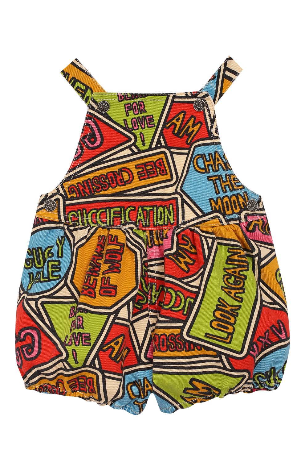 Детский хлопковый комбинезон GUCCI разноцветного цвета, арт. 595898/XDA15 | Фото 1 (Ростовка одежда: 3 года | 98 см)