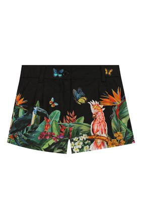 Детские хлопковые шорты DOLCE & GABBANA черного цвета по цене 14050 руб., арт. L52Q66/G7WQR/2-6 | Фото 1 Детские хлопковые шорты DOLCE & GABBANA черного цвета, арт. L52Q66/G7WQR/2-6 | Фото 1
