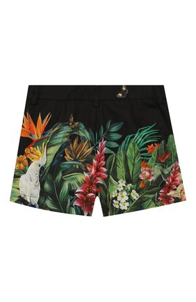 Детские хлопковые шорты DOLCE & GABBANA черного цвета по цене 14050 руб., арт. L52Q66/G7WQR/2-6 | Фото 2 Детские хлопковые шорты DOLCE & GABBANA черного цвета, арт. L52Q66/G7WQR/2-6 | Фото 2