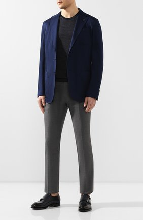 Мужские шерстяные брюки BERWICH серого цвета, арт. SC/1 ALC/VB101 | Фото 2 (Материал подклада: Купро; Материал внешний: Шерсть; Длина (брюки, джинсы): Стандартные; Случай: Повседневный; Стили: Кэжуэл)