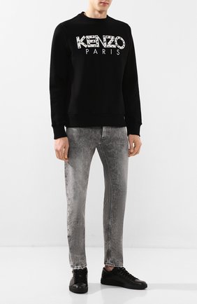 Мужской хлопковый свитшот KENZO черного цвета по цене 17000 руб., арт. FA55SW0004MD | Фото 2 Мужской хлопковый свитшот KENZO черного цвета, арт. FA55SW0004MD | Фото 2