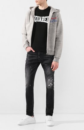Мужская хлопковая толстовка DSQUARED2 серого цвета по цене 57100 руб., арт. S78HG0022/S25148 | Фото 2 Мужская хлопковая толстовка DSQUARED2 серого цвета, арт. S78HG0022/S25148 | Фото 2
