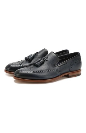 Мужские кожаные лоферы SANTONI темно-синего цвета по цене 48950 руб., арт. MCC017044JC7PDPSU49 | Фото 1 Мужские кожаные лоферы SANTONI темно-синего цвета, арт. MCC017044JC7PDPSU49 | Фото 1