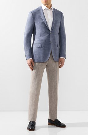 Мужские кожаные лоферы SANTONI темно-синего цвета по цене 48950 руб., арт. MCC017044JC7PDPSU49 | Фото 2 Мужские кожаные лоферы SANTONI темно-синего цвета, арт. MCC017044JC7PDPSU49 | Фото 2
