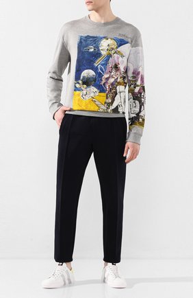Мужские кожаные кеды MONCLER белого цвета по цене 35600 руб., арт. F1-09A-4M712-40-02S7Z | Фото 2 Мужские кожаные кеды MONCLER белого цвета, арт. F1-09A-4M712-40-02S7Z | Фото 2