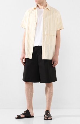 Мужские кожаные шлепанцы JIL SANDER черного цвета по цене 38900 руб., арт. JI34500B-11550 | Фото 2 Мужские кожаные шлепанцы JIL SANDER черного цвета, арт. JI34500B-11550 | Фото 2