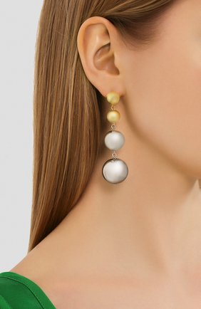 Женские серьги ESHVI разноцветного цвета по цене 18750 руб., арт. SS2020-10-GS | Фото 2 Женские серьги ESHVI разноцветного цвета, арт. SS2020-10-GS | Фото 2