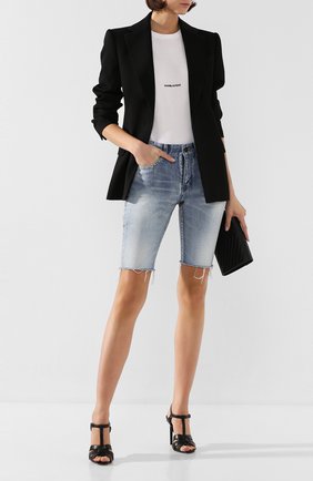 Женские кожаные босоножки tribute SAINT LAURENT черного цвета по цене 51800 руб., арт. 620673/DWE00 | Фото 2 Женские кожаные босоножки tribute SAINT LAURENT черного цвета, арт. 620673/DWE00 | Фото 2